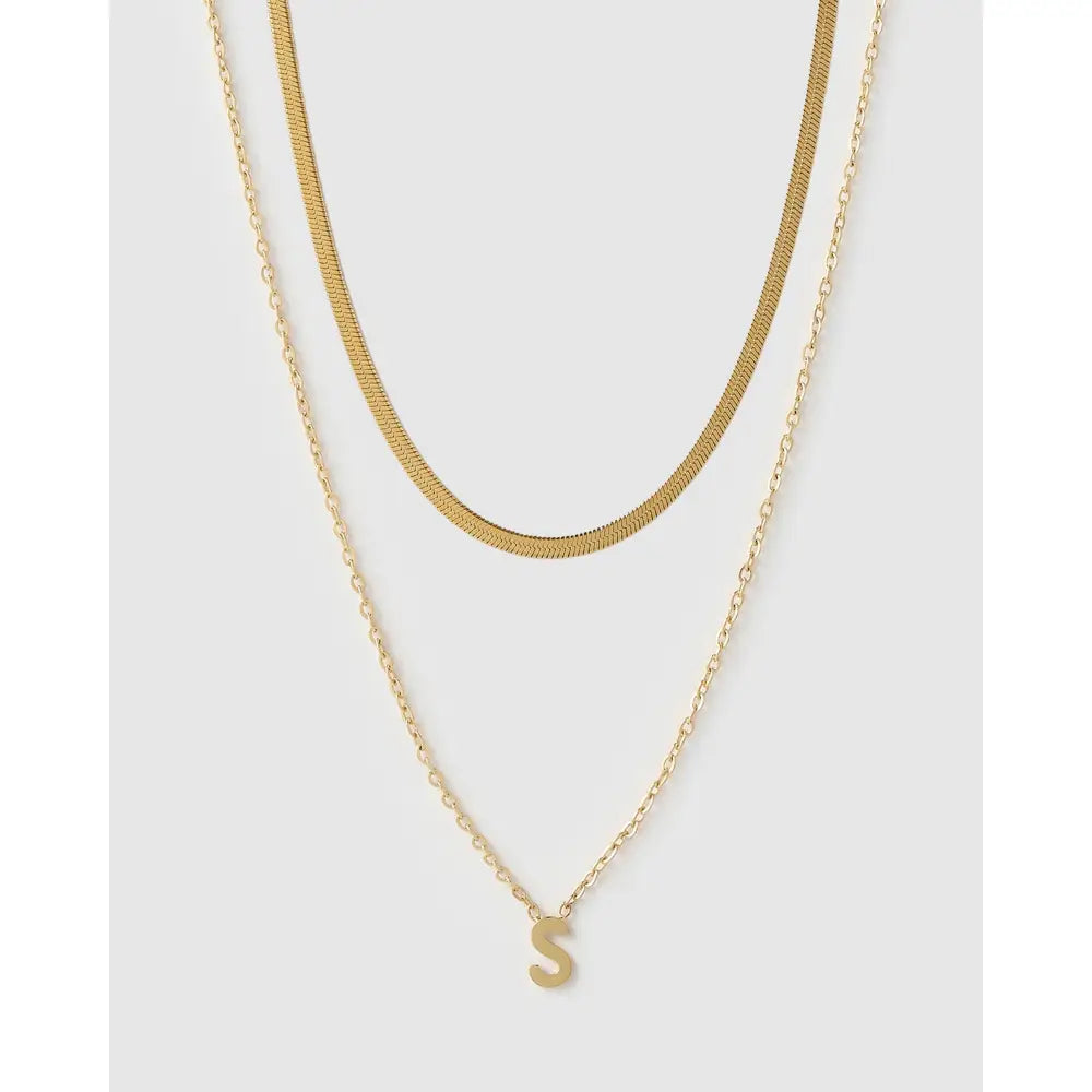Mini Initial Necklace Stack - Gold / S - Necklaces