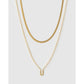 Mini Initial Necklace Stack - Gold / U - Necklaces