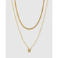 Mini Initial Necklace Stack - Gold / W - Necklaces
