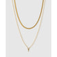Mini Initial Necklace Stack - Gold / Y - Necklaces