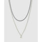 Mini Initial Necklace Stack - Silver / A - Necklaces