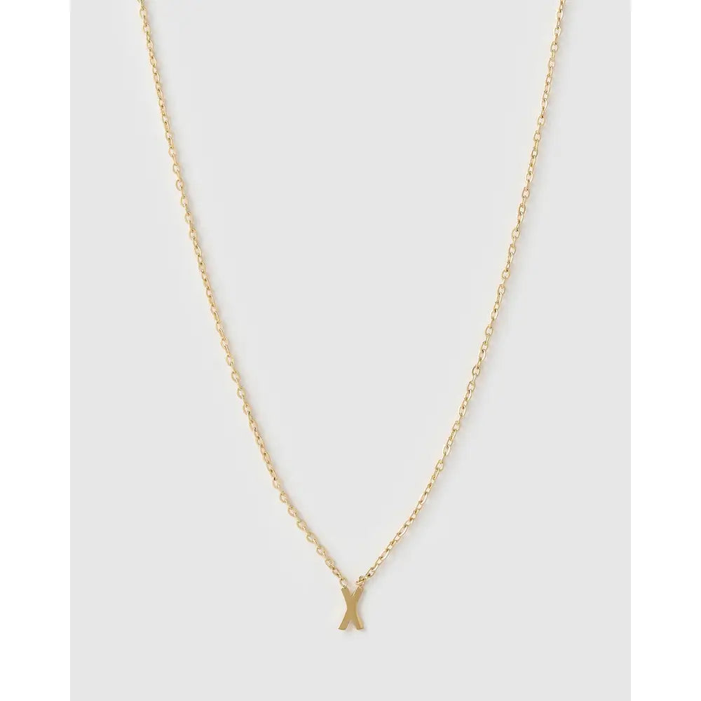 Mini Initial Necklace - X / Gold - Necklaces