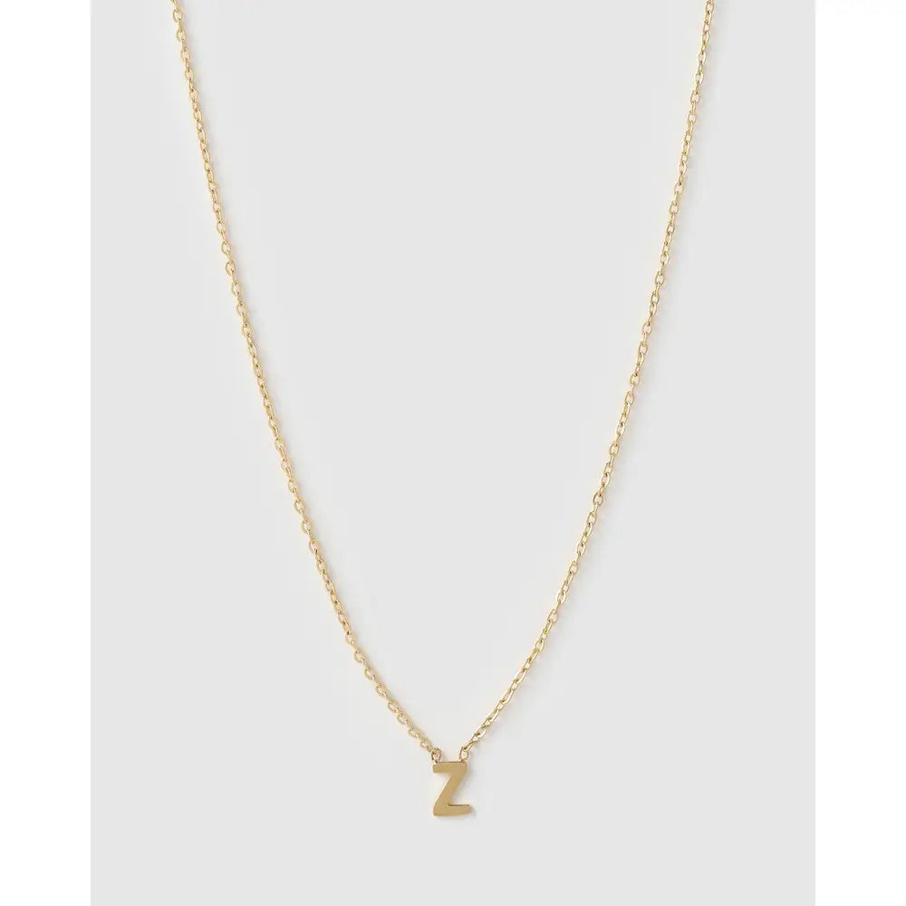 Mini Initial Necklace - Z / Gold - Necklaces