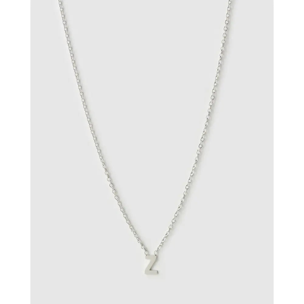 Mini Initial Necklace - Z / Silver - Necklaces