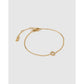 Mini Initial Stone Gold Bracelet - O - Bracelets