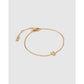 Mini Initial Stone Gold Bracelet - U - Bracelets