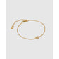 Mini Initial Stone Gold Bracelet - W - Bracelets