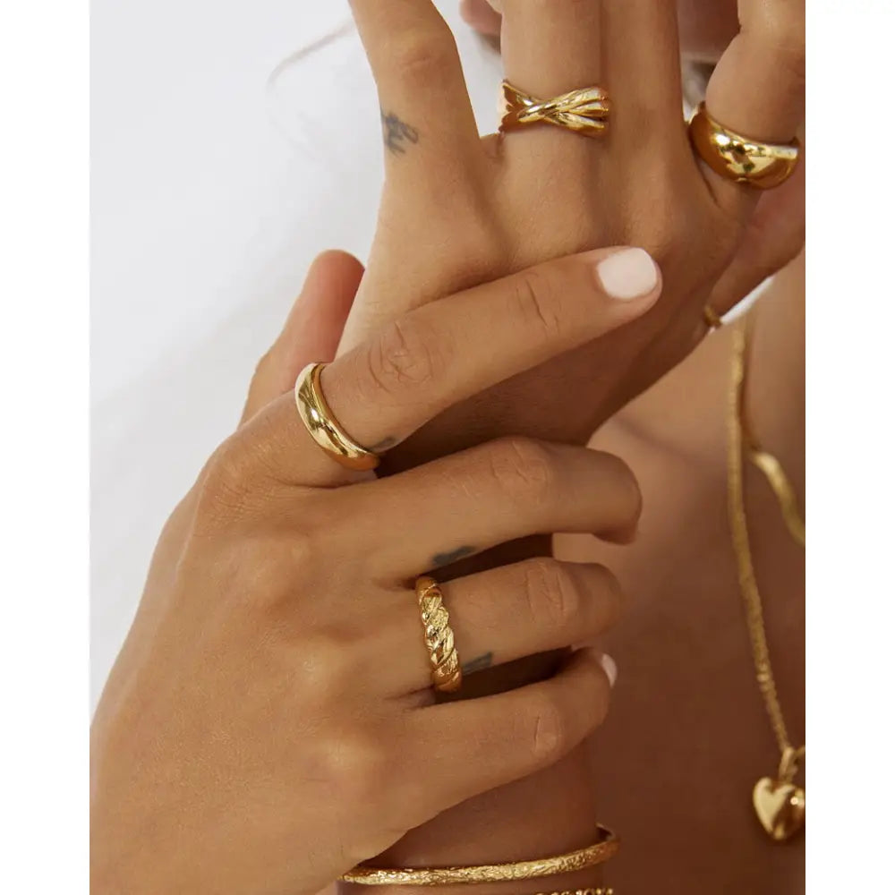 Minnie Gold Stacking Ring - Rings