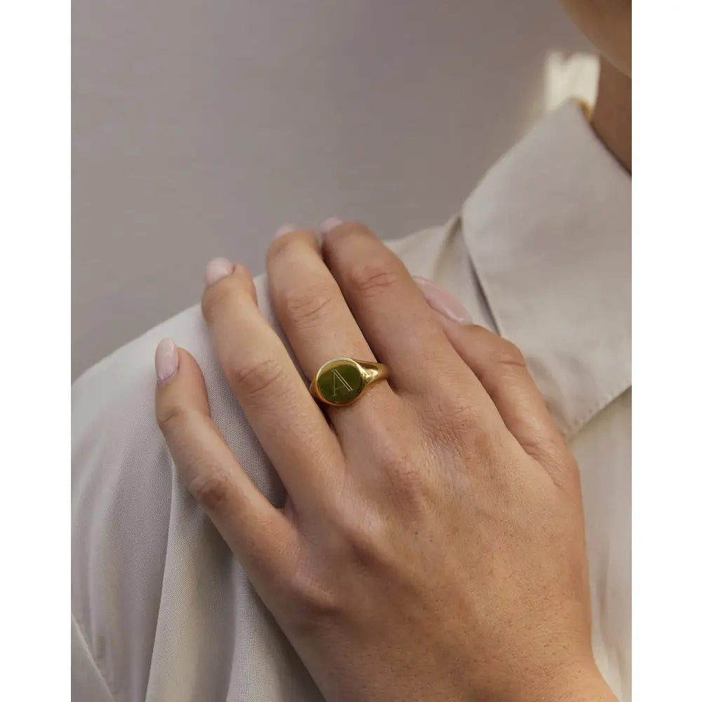 Miro Gold Signet Ring - Rings