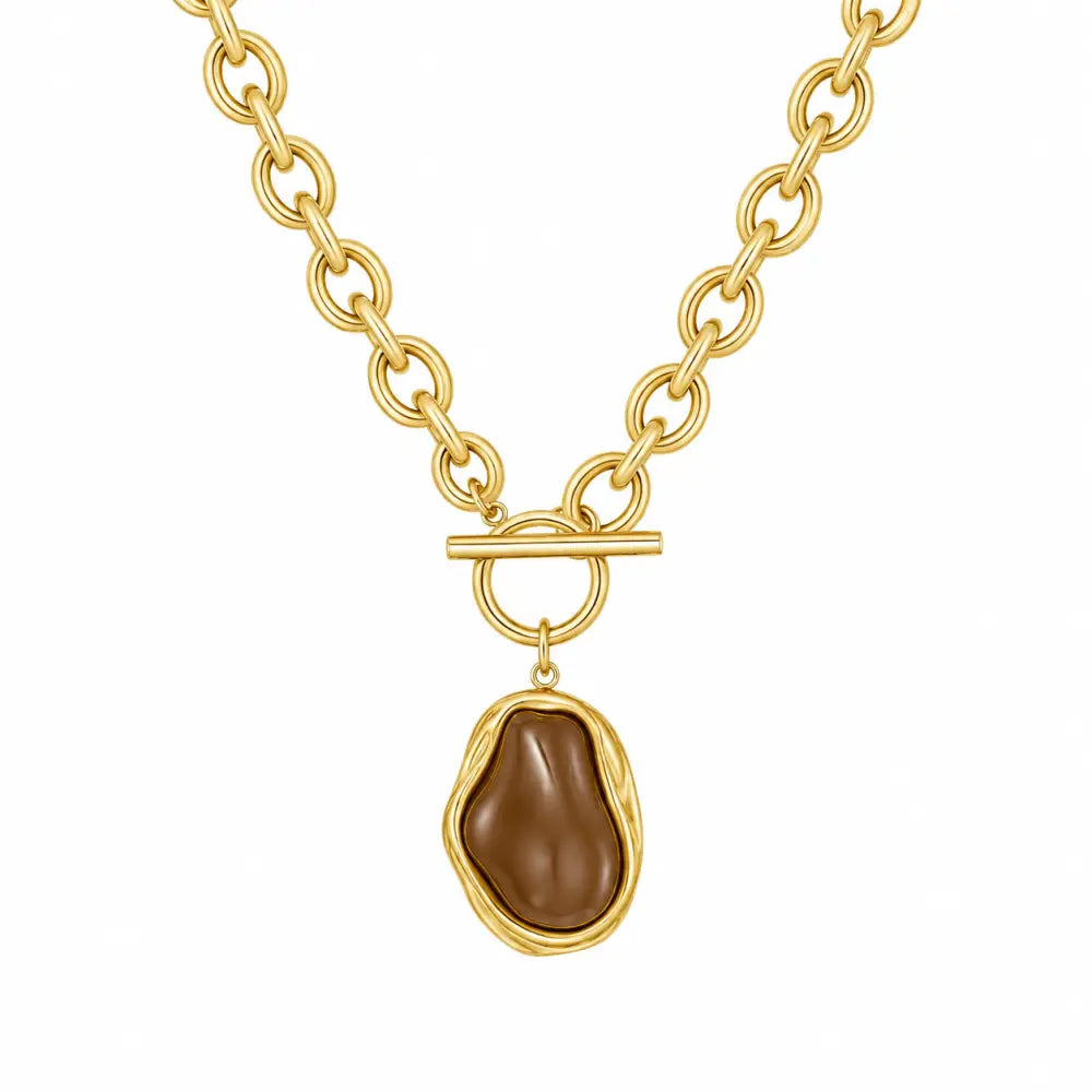Mocha TBar Necklace - Gold - Necklaces