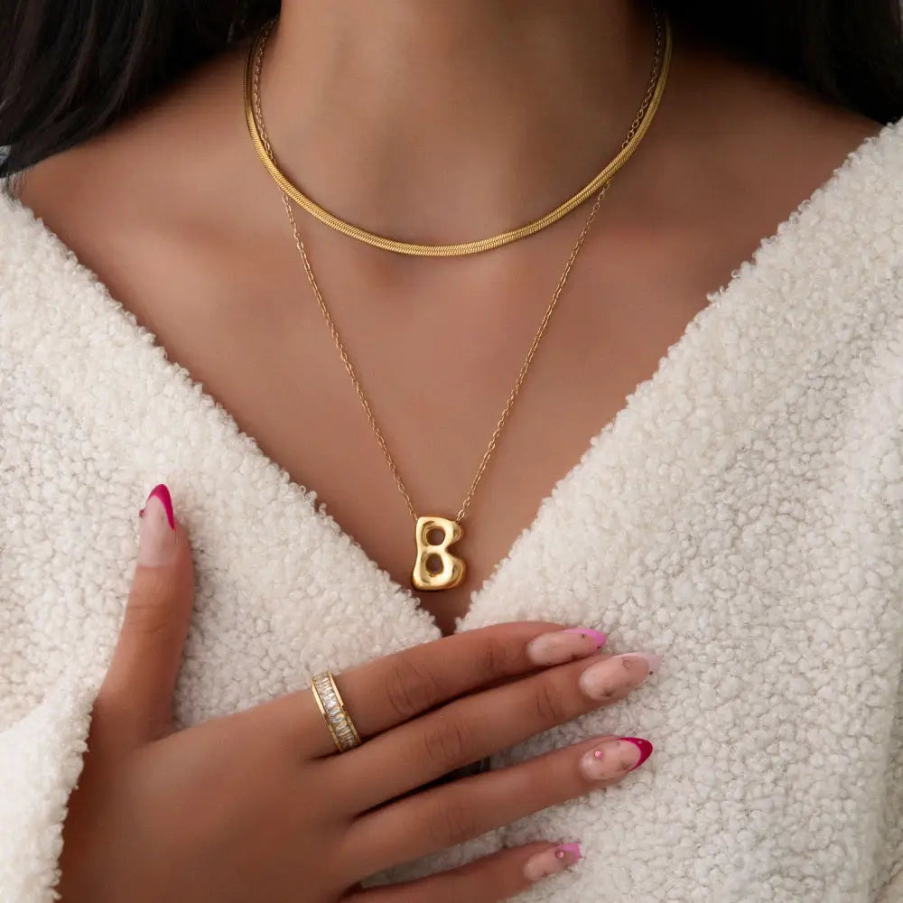 Molten Initial Necklace - Necklaces