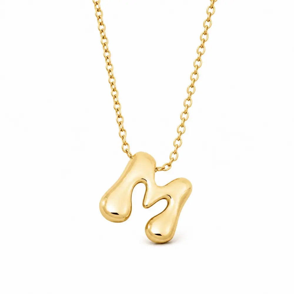Molten Initial Necklace - Gold / A - Necklaces
