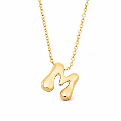 Molten Initial Necklace - Gold / A - Necklaces