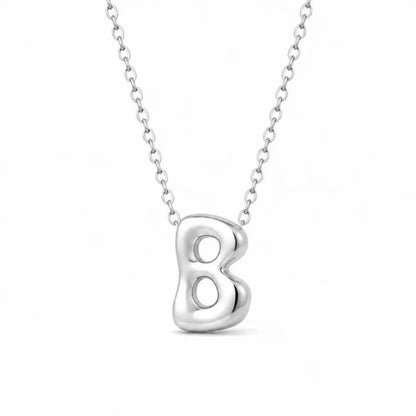 Molten Initial Necklace - Silver / A - Necklaces