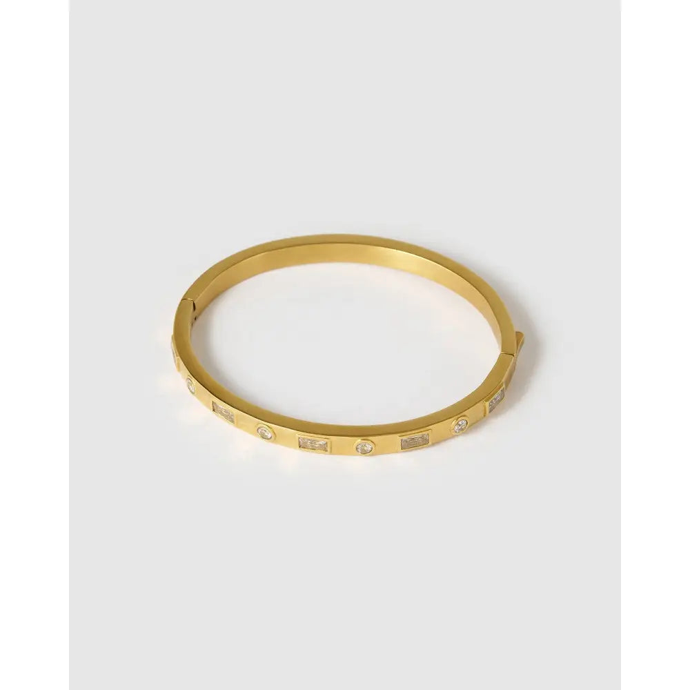 Nadia Gold Stone Cuff Bracelet - Bracelets