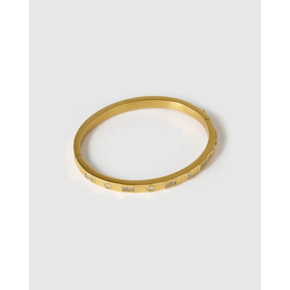 Nadia Gold Stone Cuff Bracelet - Bracelets