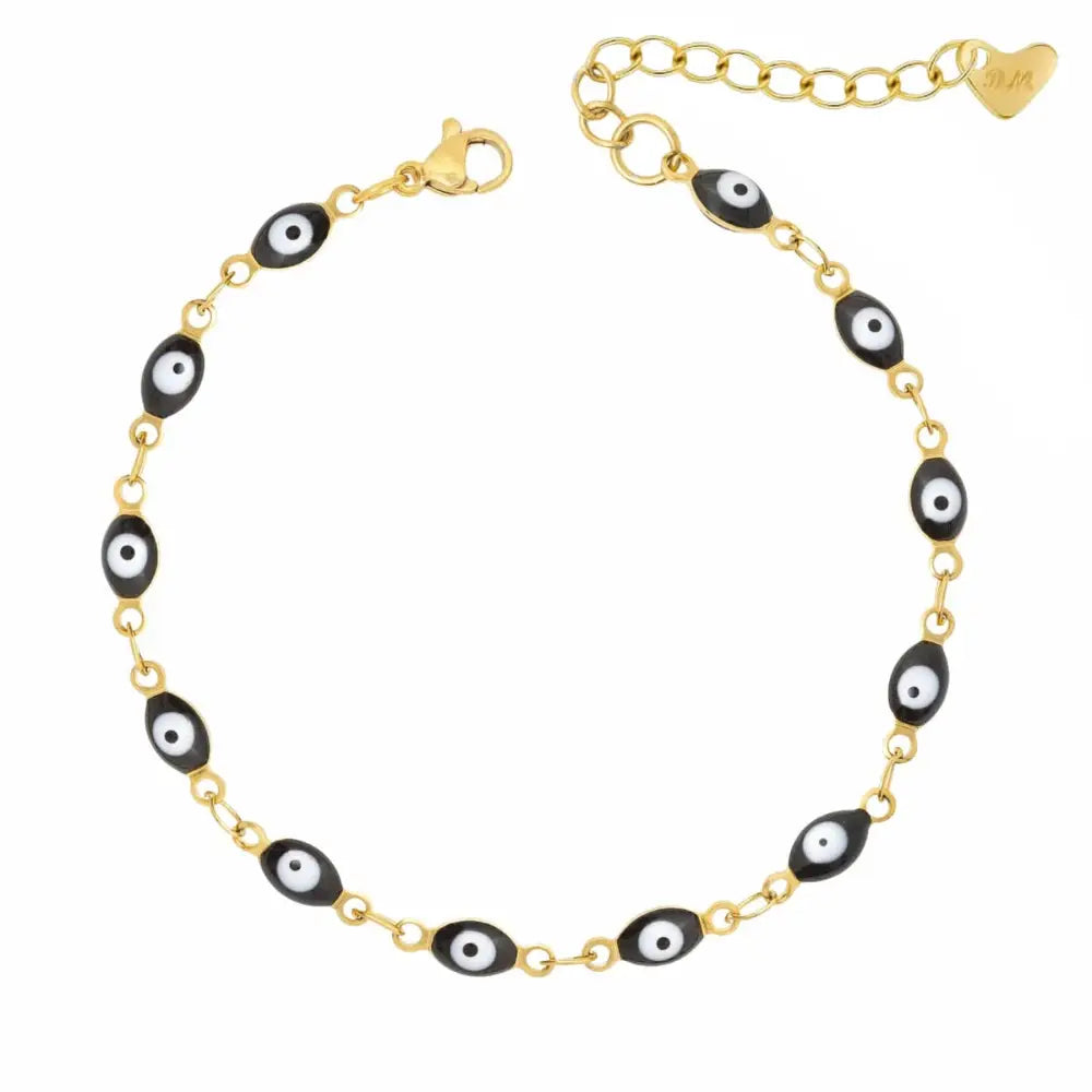 Nazar Evil Eye Bracelet - Gold / Black - Bracelets