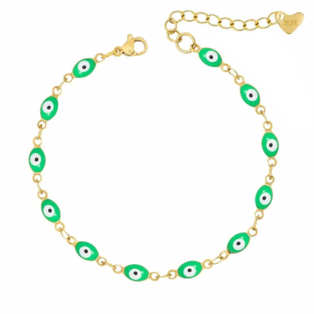 Nazar Evil Eye Bracelet - Gold / Green - Bracelets