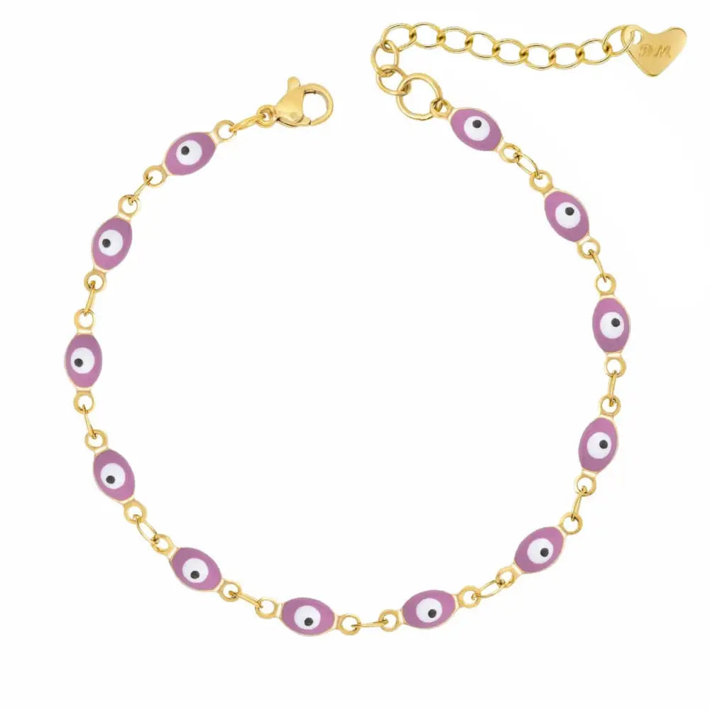 Nazar Evil Eye Bracelet - Gold / Purple - Bracelets