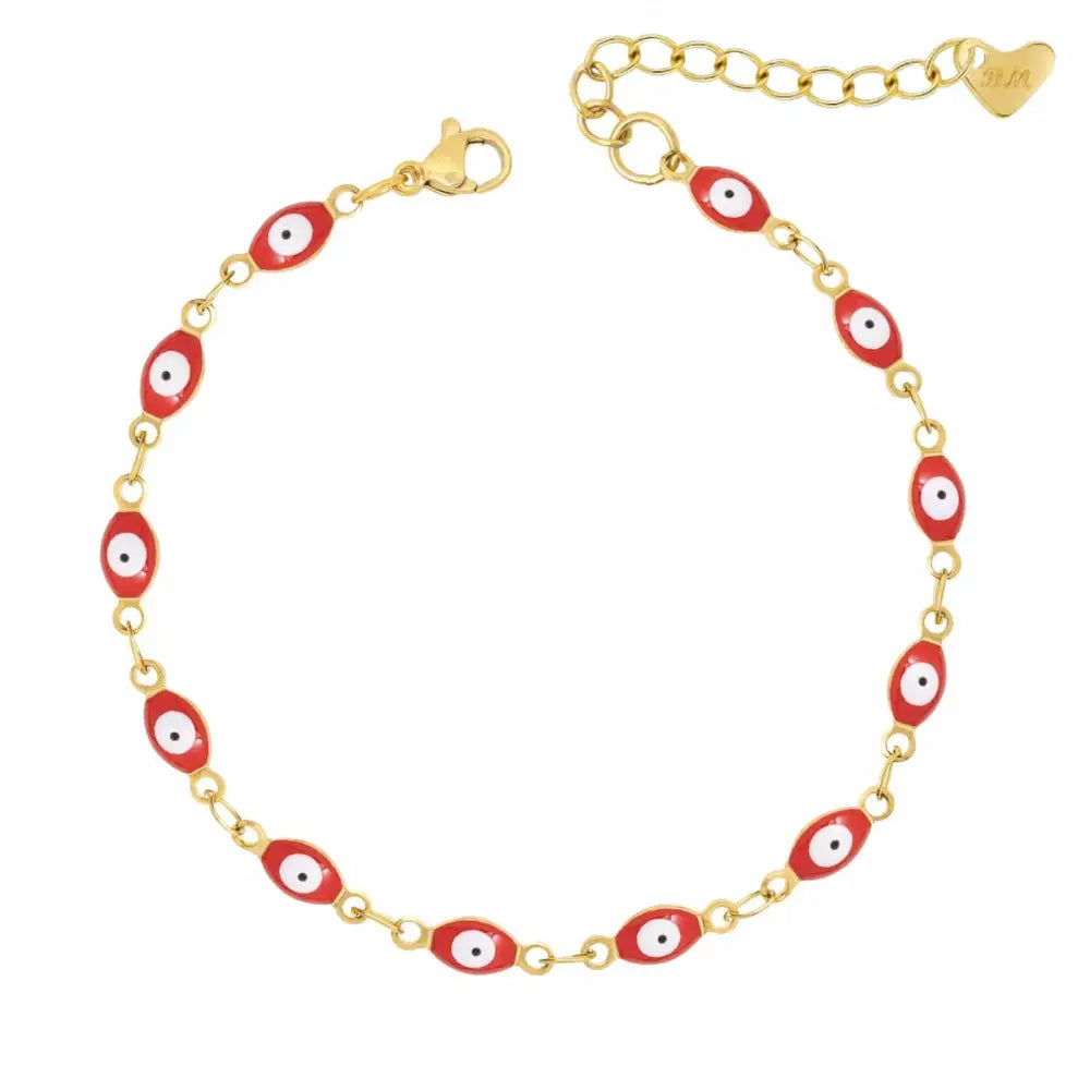 Nazar Evil Eye Bracelet - Gold / Red - Bracelets