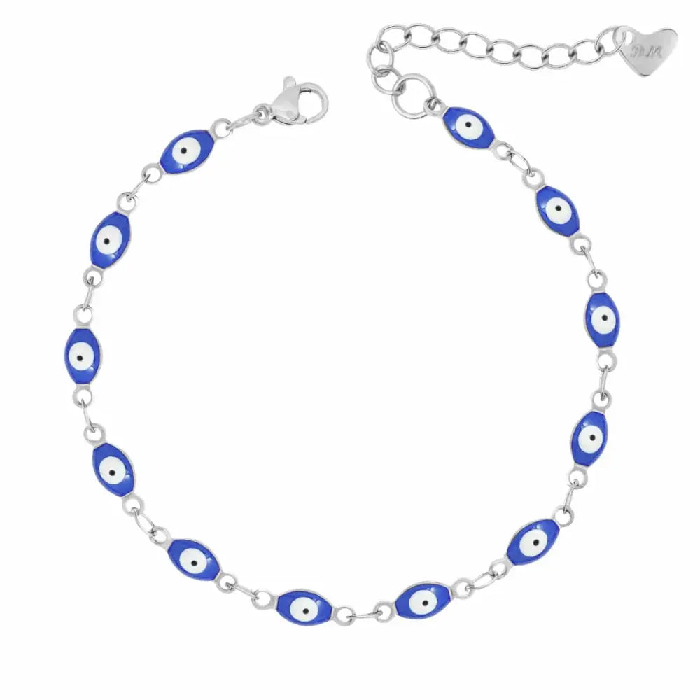 Nazar Evil Eye Bracelet - Silver / Blue - Bracelets