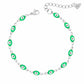 Nazar Evil Eye Bracelet - Silver / Green - Bracelets