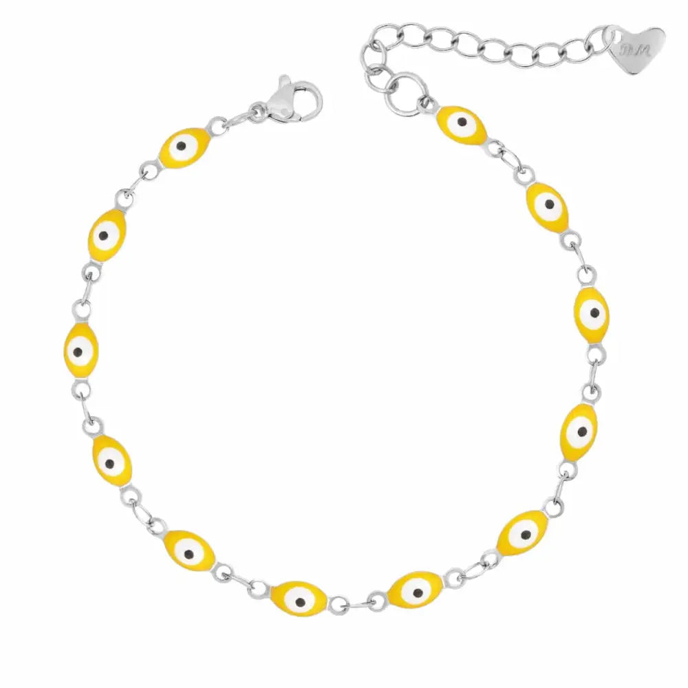 Nazar Evil Eye Bracelet - Silver / Yellow - Bracelets