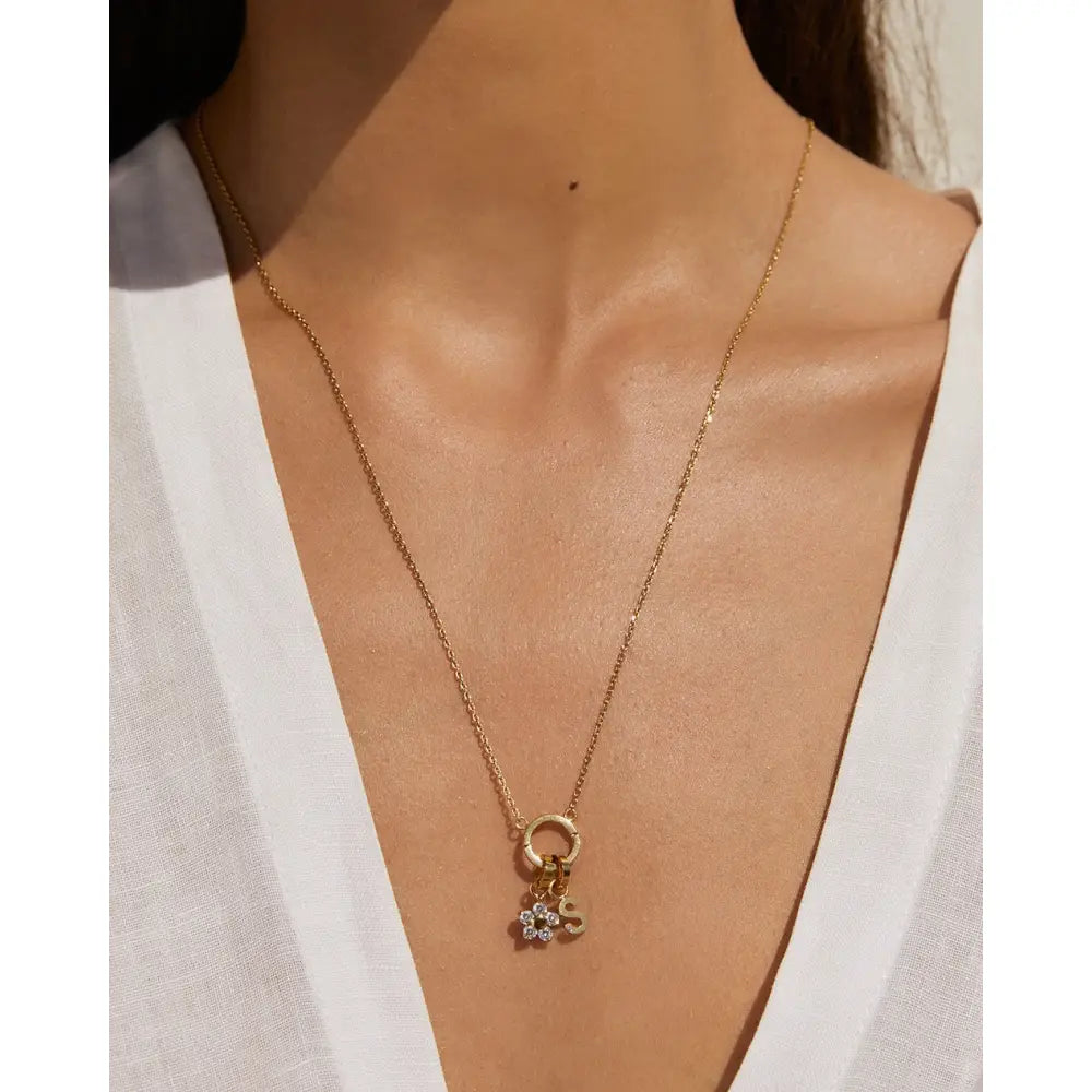 O Charm Gold Necklace - Necklaces