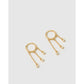 Opal Chain Gold Huggie Earrings - Earrings