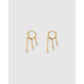 Opal Chain Gold Huggie Earrings - Earrings