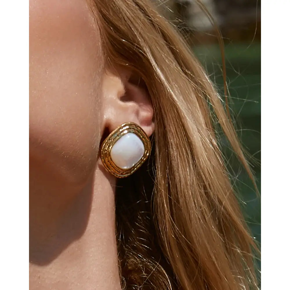 Ophelia Mother Of Pearl Gold Earrings - Earrings