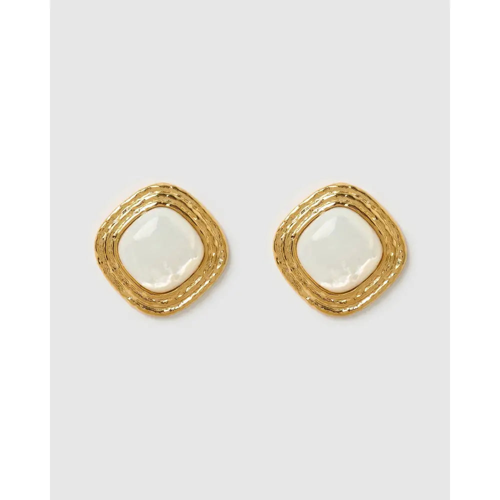 Ophelia Mother Of Pearl Gold Earrings - Earrings