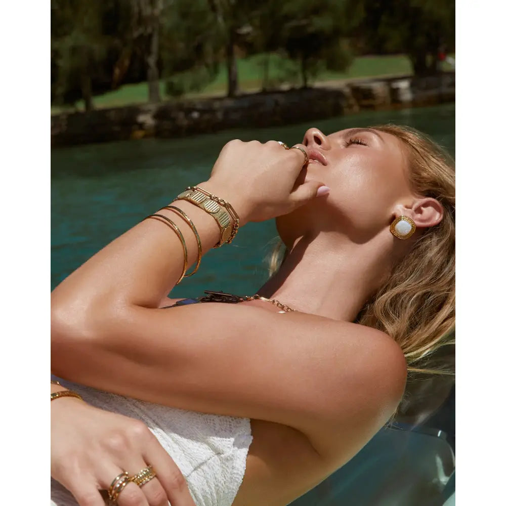 Ophelia Mother Of Pearl Gold Earrings - Earrings