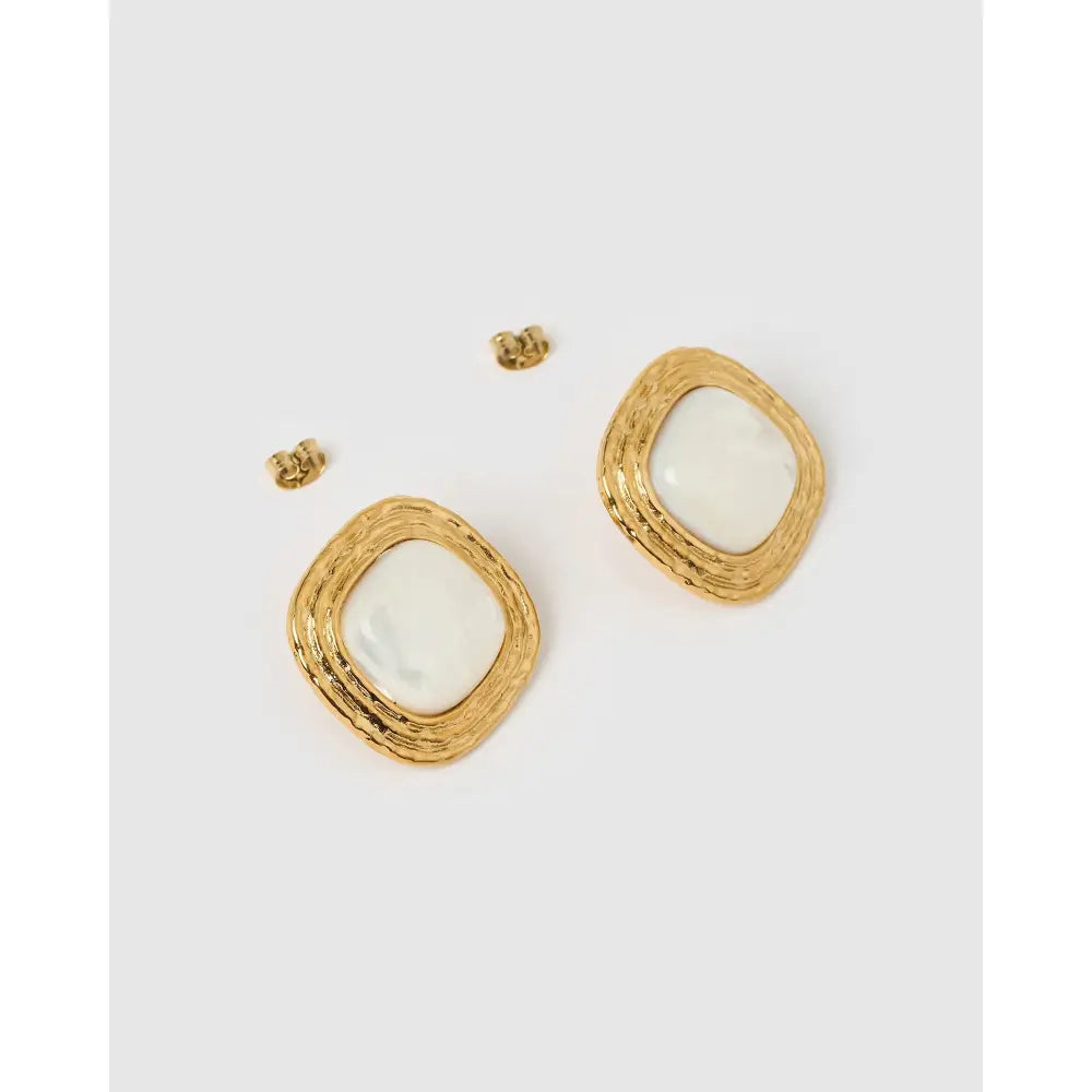 Ophelia Mother Of Pearl Gold Earrings - Earrings