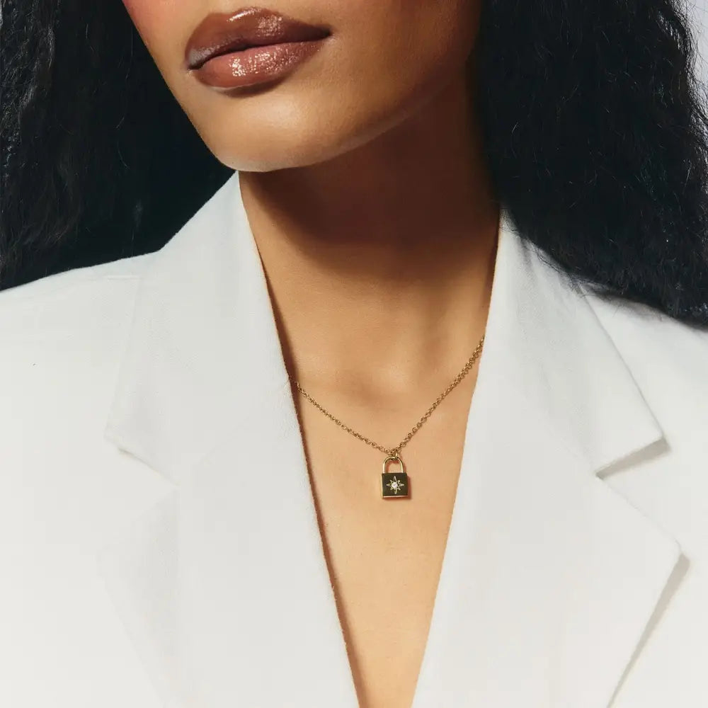 Padlock Birthstone Necklace - Necklaces
