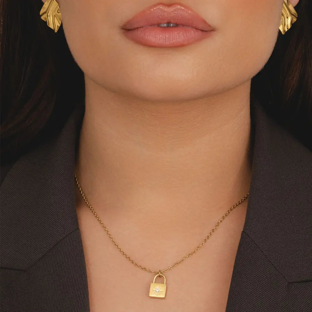 Padlock Birthstone Necklace - Necklaces