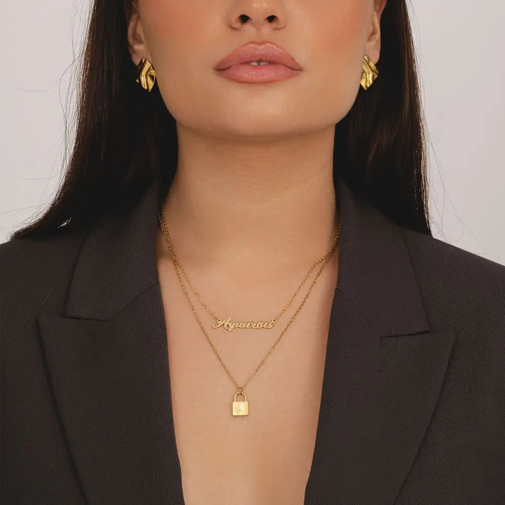 Padlock Birthstone Necklace - Necklaces