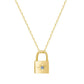 Padlock Birthstone Necklace - Gold / December - Necklaces