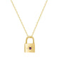 Padlock Birthstone Necklace - Gold / February - Necklaces