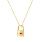Padlock Birthstone Necklace - Gold / January - Necklaces