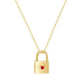 Padlock Birthstone Necklace - Gold / January - Necklaces