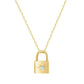 Padlock Birthstone Necklace - Gold / March - Necklaces