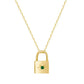 Padlock Birthstone Necklace - Gold / May - Necklaces