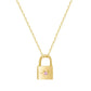 Padlock Birthstone Necklace - Gold / October - Necklaces