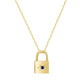 Padlock Birthstone Necklace - Gold / September - Necklaces
