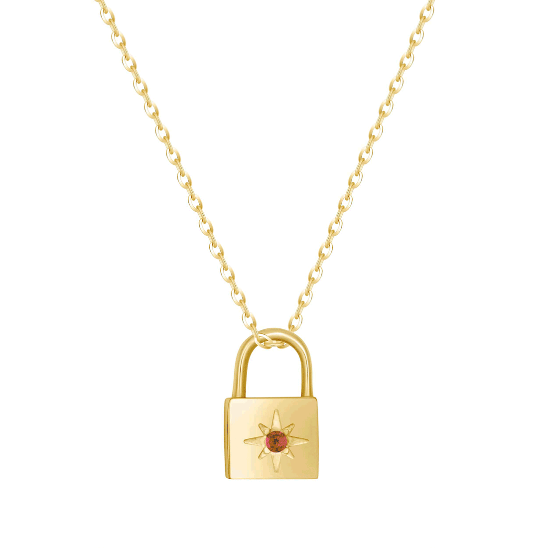 Padlock Birthstone Necklace - Necklaces