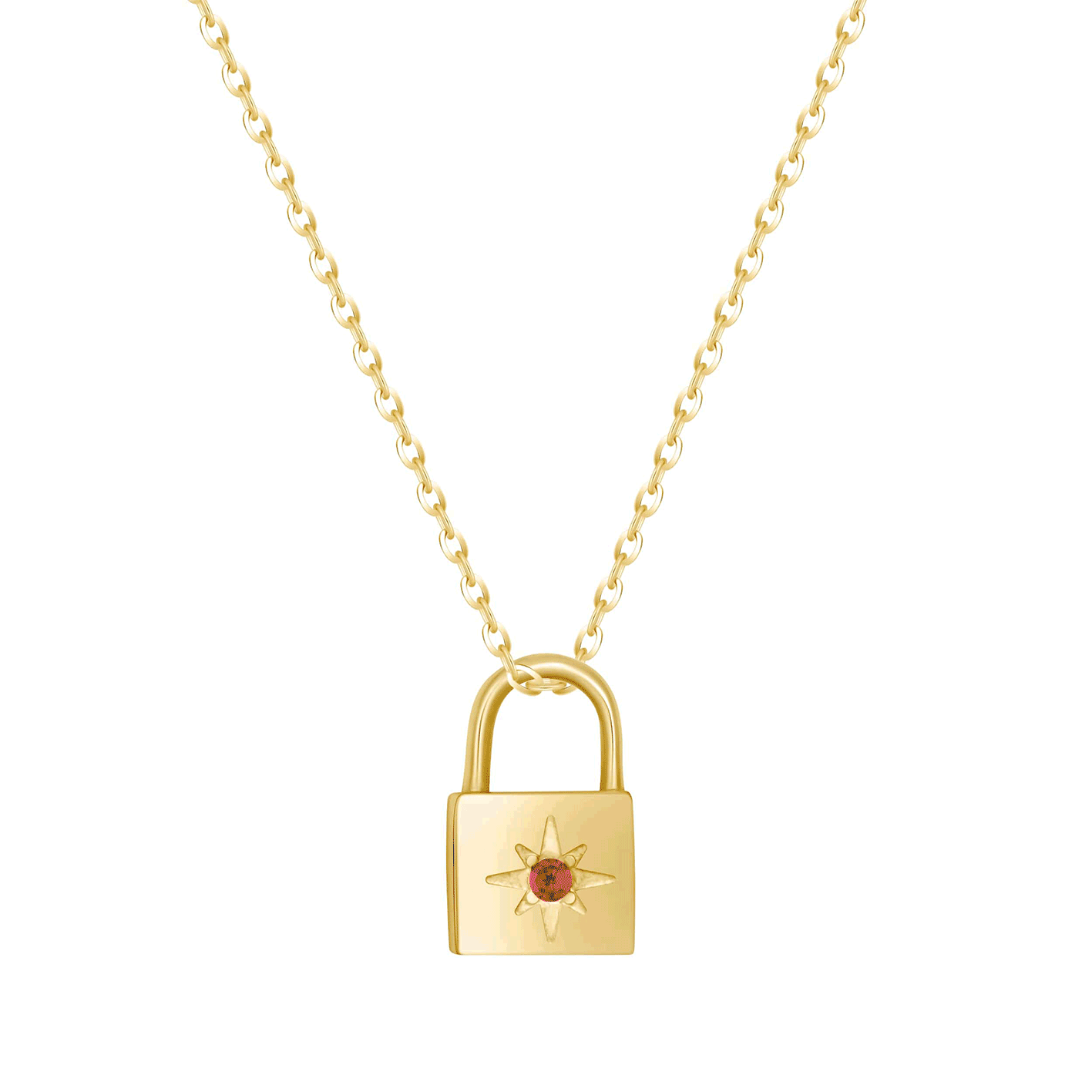 Padlock Birthstone Necklace - Necklaces