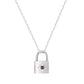 Padlock Birthstone Necklace - Silver / February - Necklaces