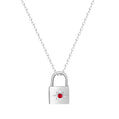 Padlock Birthstone Necklace - Silver / January - Necklaces