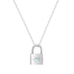 Padlock Birthstone Necklace - Silver / March - Necklaces